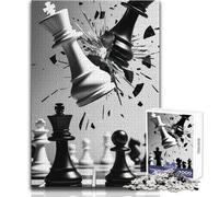 Puzzle 1000 pièces pour Adolescents - Jeu d'échecs « Collision des Rois » - Jeu éducatif - Défi Stimulant - Cadeau d'anniversaire - Dimensions : 50x75cm