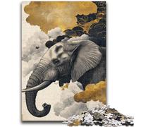 Puzzle 1000 pièces pour Adolescents, Jeu éducatif de détente, Moment Dramatique, éléphant, pour Anniversaire, Noël, à partir de 14 Ans, 26x38cm