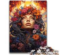 Puzzle 1000 pièces pour Adolescents, Jeu éducatif Familial psychédélique et Femme Heureuse, idéal comme Cadeau pour Toute la Famille 14 Ans et Plus 26x38cm