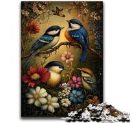 Puzzle 1000 pièces pour Adolescents, Jeu éducatif Familial sur Le Monde des Fleurs et des Oiseaux, idéal comme Cadeau pour Toute la Famille 14 Ans et Plus, 26x38cm