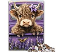 Puzzle 1000 pièces pour Adolescents, Jeu éducatif Lavande Yak, décoration Murale, Cadeaux d'anniversaire et de Noël Uniques, 50x75cm