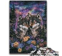 Puzzle 1000 pièces pour Adolescents, Jeu éducatif, Loup-Fleur, Jouet de défi, décoration Murale, Cadeaux d'anniversaire et de Noël Uniques, 26x38cm