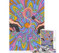 Puzzle 1000 pièces pour Adolescents Jeu éducatif Mains de Dieu décoration Murale Jouet à Monter soi-même Aide à stimuler Le Cerveau (38x26cm)