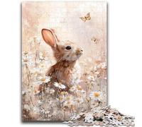 Puzzle 1000 pièces pour Adolescents Jeu Familial de Lapins Mignons, Anti-Stress, défi Difficile, Collection d'artistes, Beaux-Arts, 26x38cm