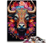 Puzzle 1000 pièces pour Adolescents, Jeu Familial de taureaux colorés, Anti-Stress, défi Difficile, Collection d'artistes, Beaux-Arts 50x75cm