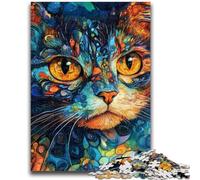 Puzzle 1000 pièces pour Adolescents, Jeu Stimulant, Chat coloré, à Offrir en Cadeau à Toute la Famille, à partir de 14 Ans, 50x75cm