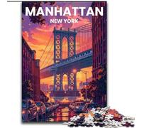 Puzzle 1000 pièces pour Adolescents, Jeux éducatifs, Quartier de Manhattan, décoration de la Maison, Jeu éducatif pour Anniversaire, Noël (38x26cm), 1000 pièces