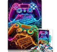 Puzzle 1000 pièces pour Adolescents, Jeux néon, Puzzle 1000 pièces, Jeu de Quiz, décoration Murale, Cadeaux Uniques pour Anniversaire et Noël (Taille 75x50cm)