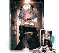 Puzzle 1000 pièces pour Adolescents Jolie Fille animée avec des Cornes Jeux de détente Cadeau d'anniversaire, Cadeaux, décoration Murale 38x26cm