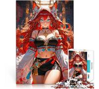 Puzzle 1000 pièces pour Adolescents Jolie Fille Renard Jouet éducatif d'apprentissage avec Affiche et Feuille de Questions correspondantes 38x26cm