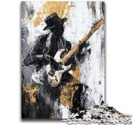 Puzzle 1000 pièces pour Adolescents Jouant de la Guitare, Peinture à l'huile Difficile à réaliser, mais Amusant et Humoristique Cadeau d'anniversaire, Cadeaux, Art Mural 26x38cm