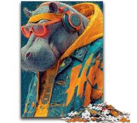 Puzzle 1000 pièces pour Adolescents, Jouets éducatifs Hippo, décoration intérieure Unique et Cadeaux pour Les 14 Ans et Plus, 26x38cm