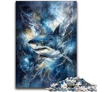 Puzzle 1000 pièces pour Adolescents, Jouets éducatifs puissants de Natation de Requin, décoration intérieure Unique et Cadeaux pour Les 14 Ans et Plus, 50x75cm