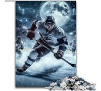 Puzzle 1000 pièces pour Adolescents, Joueur de Hockey sur Glace, à partir de 14 Ans Un Jeu Stimulant à Offrir à Toute la Famille et aux Amis (Taille 50x75cm)
