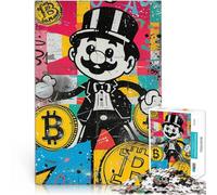 Puzzle 1000 pièces pour Adolescents Joyeux Bitcoin Entraînez Votre Cerveau et Vos Mains Décoration Murale, Cadeaux Uniques pour Anniversaire et Noël 50x70cm
