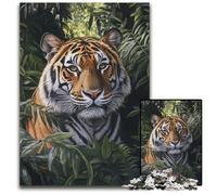 Puzzle 1000 pièces pour Adolescents Jungle Tiger Puzzles en Carton Intéressant pour réduire Le Stress, Idées Cadeaux pour Les 14 Ans et Plus 26x38cm