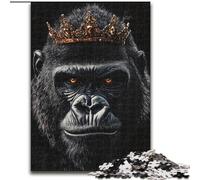 Puzzle 1000 pièces pour Adolescents, King Chimpanzé, Anti-Stress avec pièces entièrement emboîtables de Formes aléatoires, pour Les Plus de 14 Ans (Taille 26x38cm)