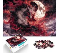Puzzle 1000 pièces pour Adolescents Kitsune Fox Yin et Yang Jeux éducatifs Décoration d'intérieur Idées Cadeaux 75x50cm