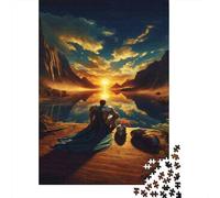 Puzzle 1000 Pièces pour Adolescents Knight's Sunset Reflection Puzzle Adulte Jeu Familial Difficile Difficile Cadeau d'anniversaire Unique 70x50cm/1000pcs