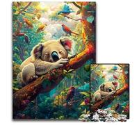 Puzzle 1000 pièces pour Adolescents Koala endormi Puzzles en Carton Intéressant pour réduire Le Stress, Idées Cadeaux pour Les 14 Ans et Plus 26x38cm