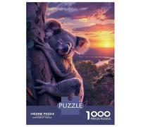 Puzzle 1000 Pièces pour Adolescents Koalas Sunset Embrace Puzzle pour Adolescents - Jeu Manuel - Décoration Parfaite - Idéal comme Cadeau 52x38cm/1000pcs