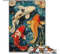 Puzzle 1000 pièces pour Adolescents Koi Japonais à partir de 14 Ans Jeu Impossible Cadeau d'anniversaire Noël (Taille 50x75cm)