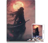 Puzzle 1000 pièces pour Adolescents Kunoichi Assassin au Clair de Lune:Un Jeu d'intérieur apaisant et Relaxant, découpé avec précision Dimensions:50x75cm