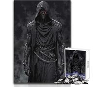 Puzzle 1000 pièces pour adolescents:La Faucheuse aux yeux écarlates - Le gardien sombre de la mort Activité de loisirs calme et agréable Jeu de loisirs créatifs de qualité supérieure avec bords précis