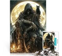 Puzzle 1000 pièces pour Adolescents La Faucheuse et Le Chat Noir Analyse et logique Renforcer l'amour Entre Les Couples 52x38cm