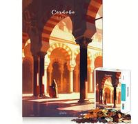 Puzzle 1000 pièces pour Adolescents La Grande Mosquée de Cordoue Jeu de logique Amusant et Silencieux Décoration de Noël Cadeau (38x26cm)