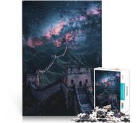 Puzzle 1000 pièces pour Adolescents La Grande Muraille de Chine étoilée Impossible avec des pièces de Formes aléatoires entièrement imbriquées 38x26cm