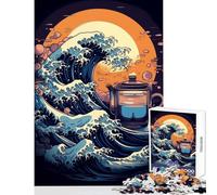 Puzzle 1000 pièces pour Adolescents La Grande Vague Décoration Murale Cadeau de Père Noël Secret Jeu Impossible Renforce l'amour Entre Couples Dimensions 38x52cm