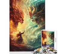 Puzzle 1000 pièces pour Adolescents La Guerre éternelle des éléments Puzzle 1000 pièces Jouet Anti-Stress Cadeau Artistique Anti-Stress (50x75cm)