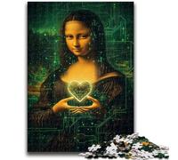 Puzzle 1000 pièces pour Adolescents, La Joconde Abstraite, 1000 pièces, avec Affiche et fiche de Questions-réponses, pour Les 14 Ans et Plus (75x50cm)