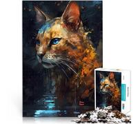 Puzzle 1000 pièces pour Adolescents La Magie du Chat Siamois Séjour Anti-Stress pour Tuer Le Temps Œuvre d'art 38x26cm