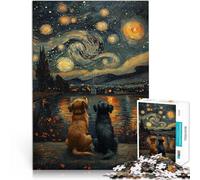 Puzzle 1000 pièces pour Adolescents La Nuit étoilée et Les Chiens Coupe de précision Car C'est Un pour Toute la Famille 52x38cm