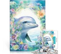 Puzzle 1000 pièces pour Adolescents La Sagesse des Dauphins Réduction du Stress intéressante Car C'est Un pour Toute la Famille 50x70cm