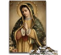 Puzzle 1000 pièces pour Adolescents La Vierge Marie, Difficile et Stimulant, avec Affiche et fiche de Questions-réponses pour Les 14 Ans (50x75cm)