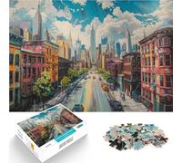 Puzzle 1000 pièces pour Adolescents La Ville de New York Jeu Familial Anti-Stress Défi Difficile Cadeau Amusant 52x38cm