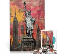 Puzzle 1000 pièces pour Adolescents La Ville de New York Jouets de Jeu pour Cadeau Familial Cadeaux du Père Noël Secret 38x26cm