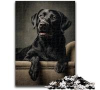 Puzzle 1000 pièces pour Adolescents Labrador Noir Jeu Stimulant Jouets Idéal comme Cadeau pour Toute la Famille 50x75cm
