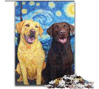Puzzle 1000 pièces pour Adolescents Labrador sous Le Ciel Nocturne pour Toute la Famille à partir de 14 Ans (Taille 50x75cm)