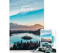 Puzzle 1000 pièces pour Adolescents Lac de Bled,Bordures précises,activité intellectuelle,Jeu de société,Cadeau d'anniversaire (38x52cm)