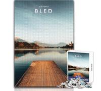 Puzzle 1000 pièces pour Adolescents - Lac de Bled, Slovénie - Design Magnifique - Jeu Stimulant et Anti-Stress - Dimensions 38x52cm