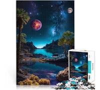 Puzzle 1000 pièces pour Adolescents Lac Extraterrestre sous Les étoiles Jeux Amusants Renforcer l'amour Entre Les Couples 75x50cm