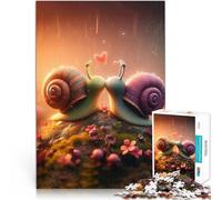 Puzzle 1000 pièces pour Adolescents l'amour des escargots Jouets Jeux éducatifs Soulagement du Stress Cadeau d'œuvre d'art 26x38cm
