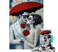 Puzzle 1000 pièces pour Adolescents l'amour est Aveugle Un Puzzle Romantique représentant Un Couple Un Casse-tête et Une découpe de précision idéal pour Un Anniversaire ou Noël (38x26cm)