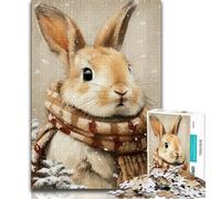 Puzzle 1000 pièces pour Adolescents Lapin d'hiver 1000 pièces pour Adultes, Design Dynamique et Unique Expérience de Puzzle relaxante et stimulante (Taille 38x26cm)