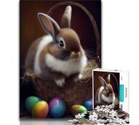 Puzzle 1000 pièces pour Adolescents, Lapin, Lapin de Pâques, Animal, Puzzle 1000 pièces, Jouet éducatif Anti-Stress, Superbes Cadeaux et Jouets (Taille 38x26cm)