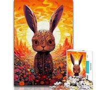 Puzzle 1000 pièces pour Adolescents, Lapins artistiques, défi d'intelligence cérébrale, Jouets addictifs, Cadeau d'anniversaire, décoration Murale (75x50cm)